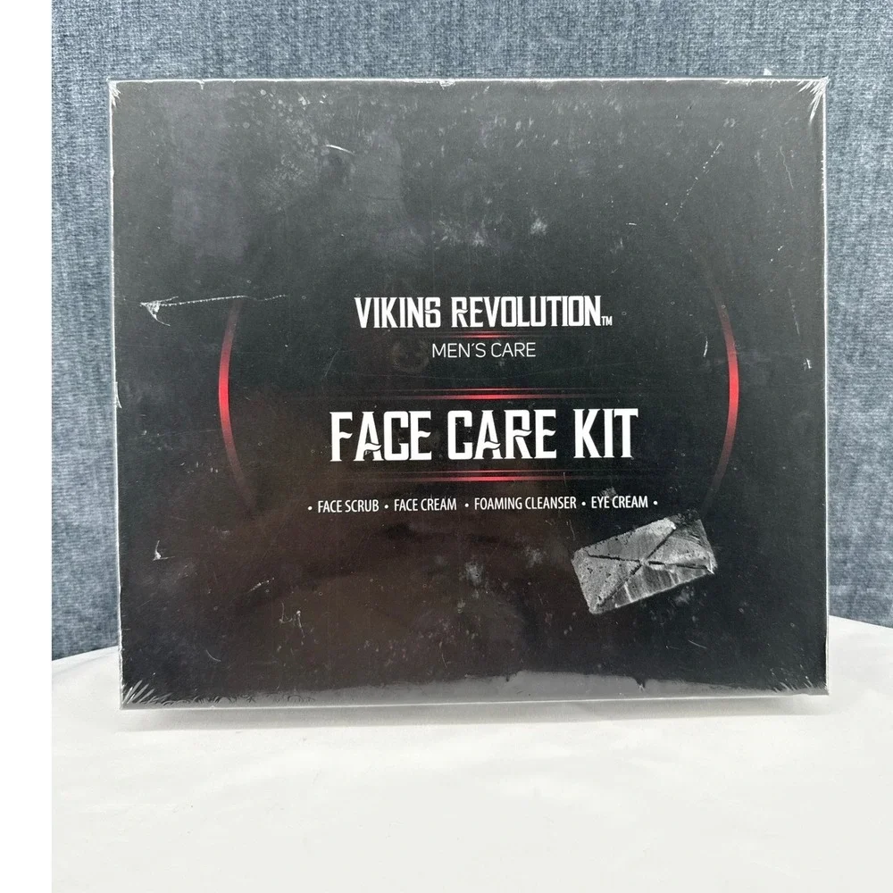 Viking Revolution Men's Face Care Kit Sealed Grooming Gift Set Face Scrub Cream